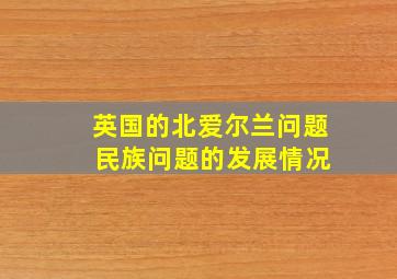 英国的北爱尔兰问题 民族问题的发展情况